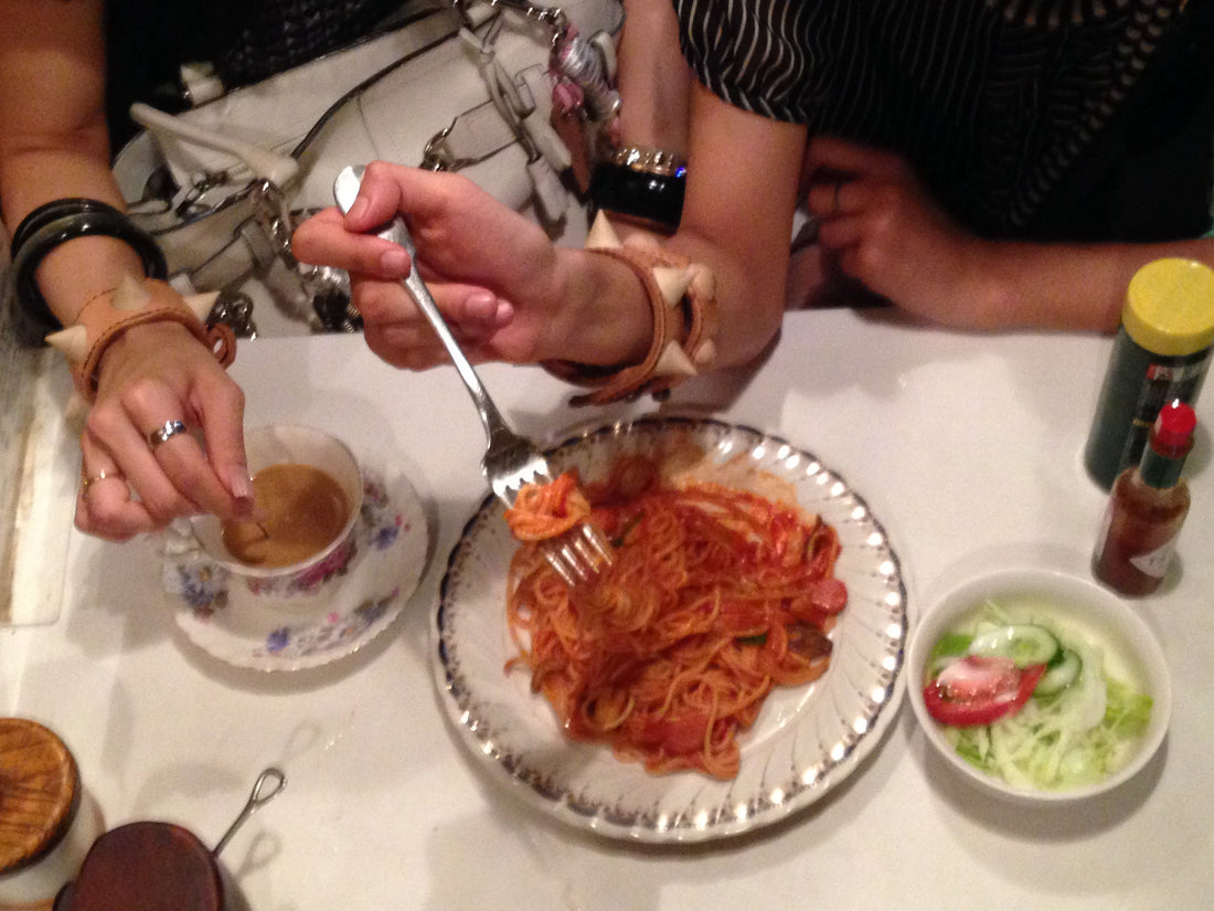 pasta and tea and bracelets