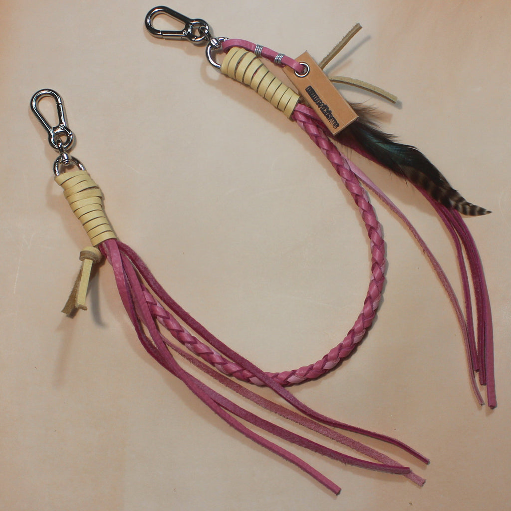 Leather Bag Chain<br>"Strawberry Shortcake"
