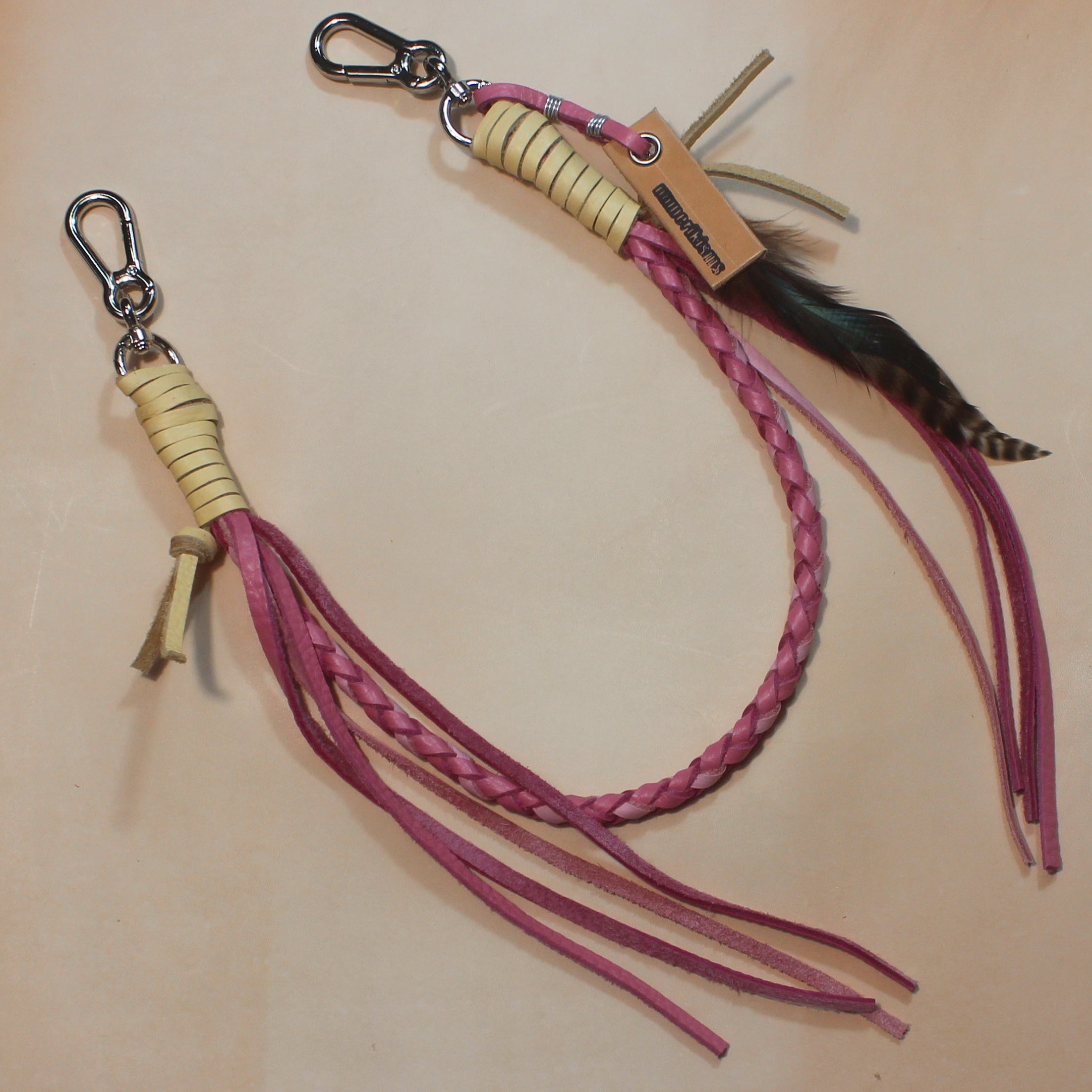 Leather Bag Chain<br>"Strawberry Shortcake"