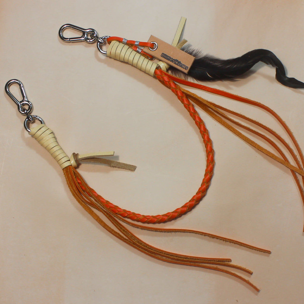 Leather Bag Chain<br>"Orange Creamsicle"