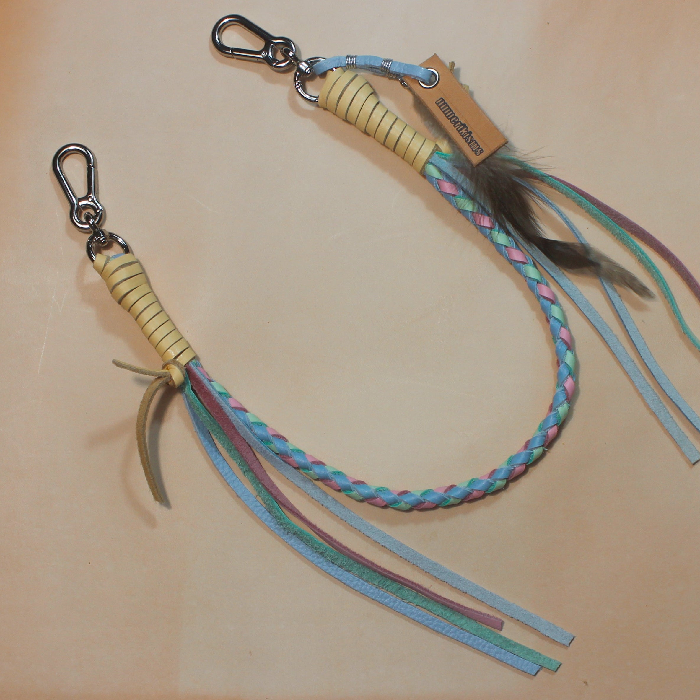 Leather Bag Chain<br>"Cotton Candy"