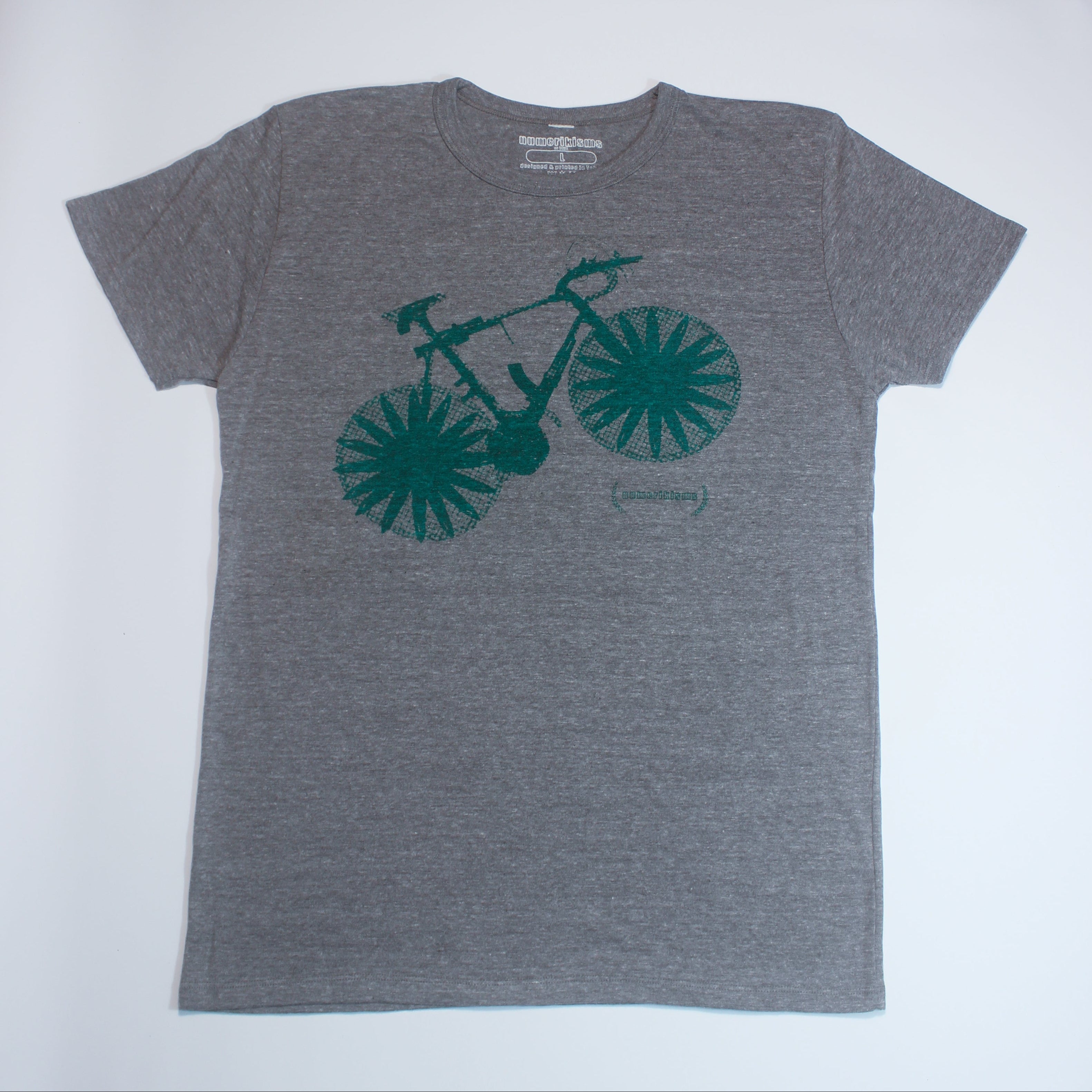 Bicycle T-Shirt<br>Heather Brown/Green