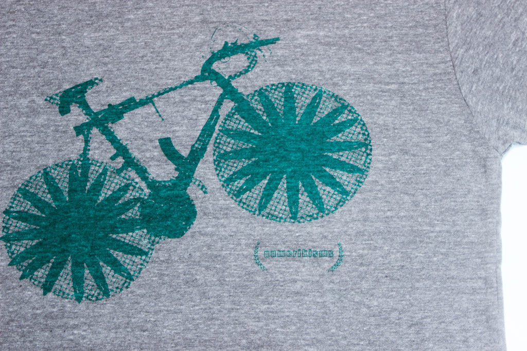 Bicycle T-Shirt<br>Heather Brown/Green