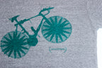 Bicycle T-Shirt<br>Heather Brown/Green