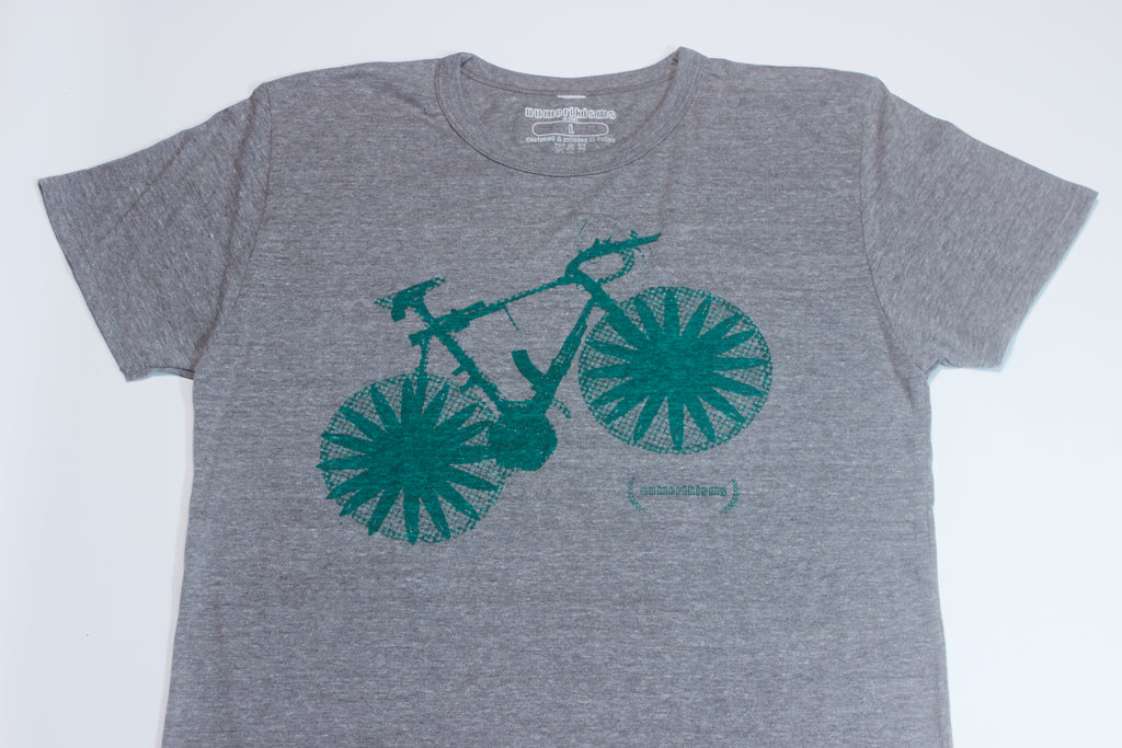 Bicycle T-Shirt<br>Heather Brown/Green