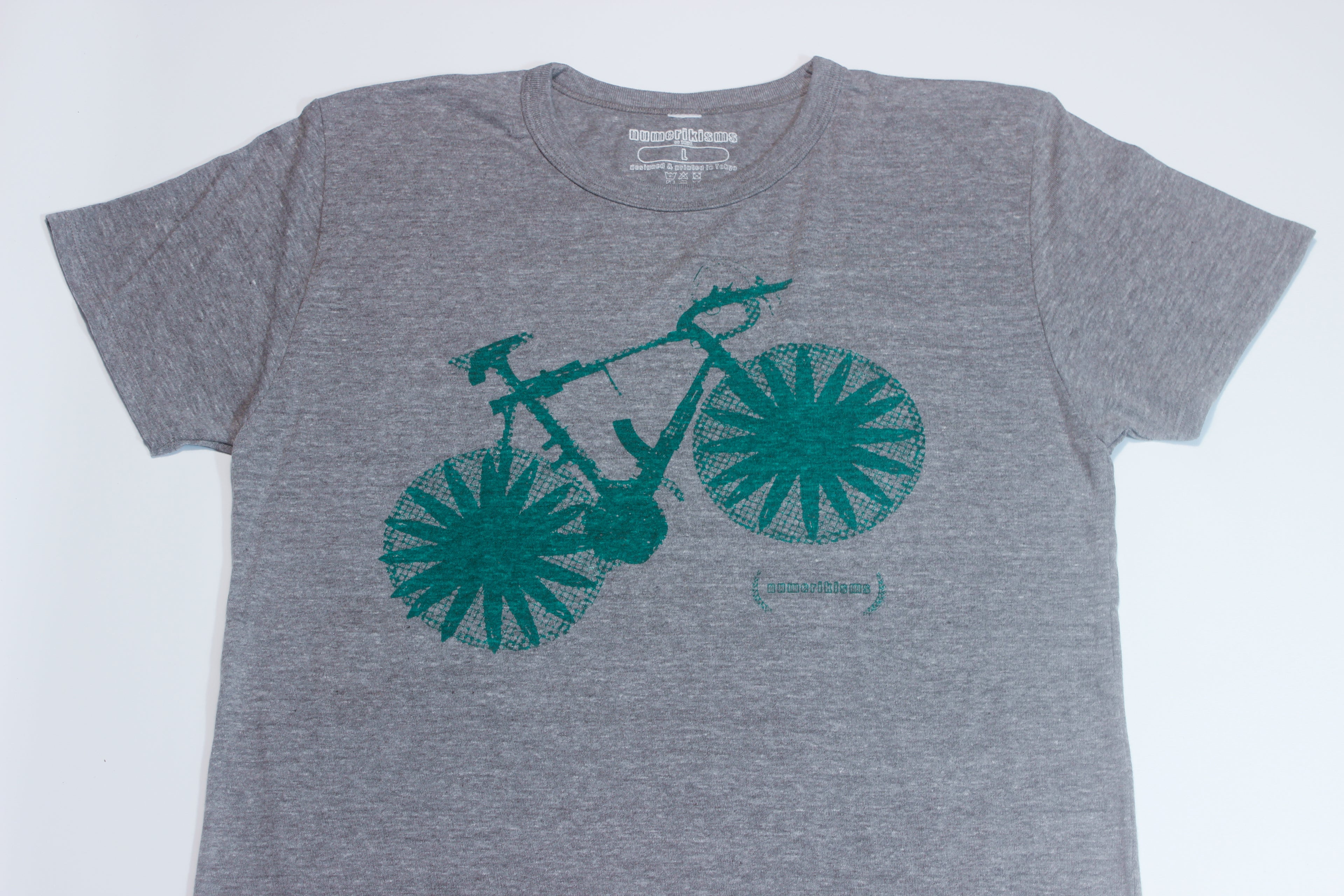 Bicycle T-Shirt<br>Heather Brown/Green