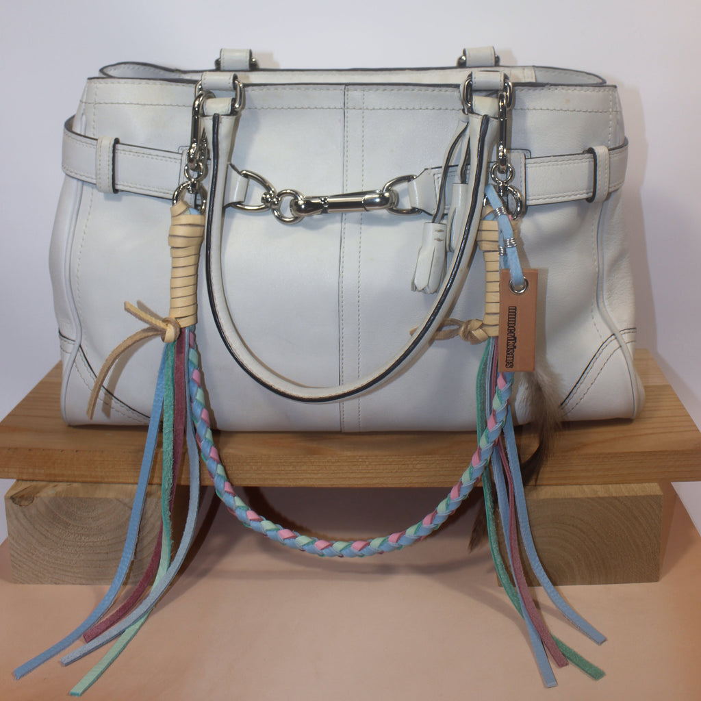 Leather Bag Chain<br>"Cotton Candy"