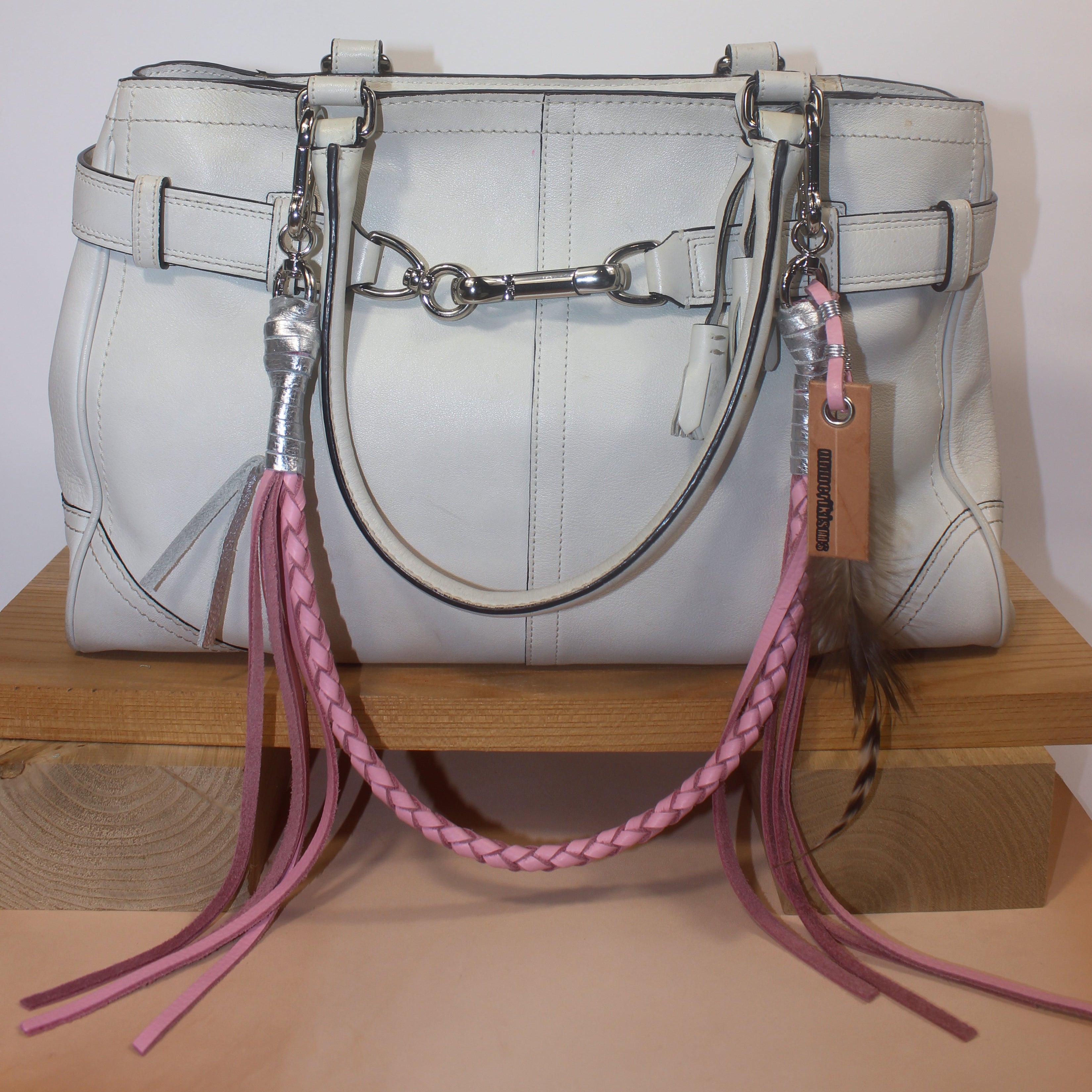 Leather Bag Chain<br>"Bubble Gum"