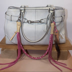 Leather Bag Chain<br>"Strawberry Shortcake"