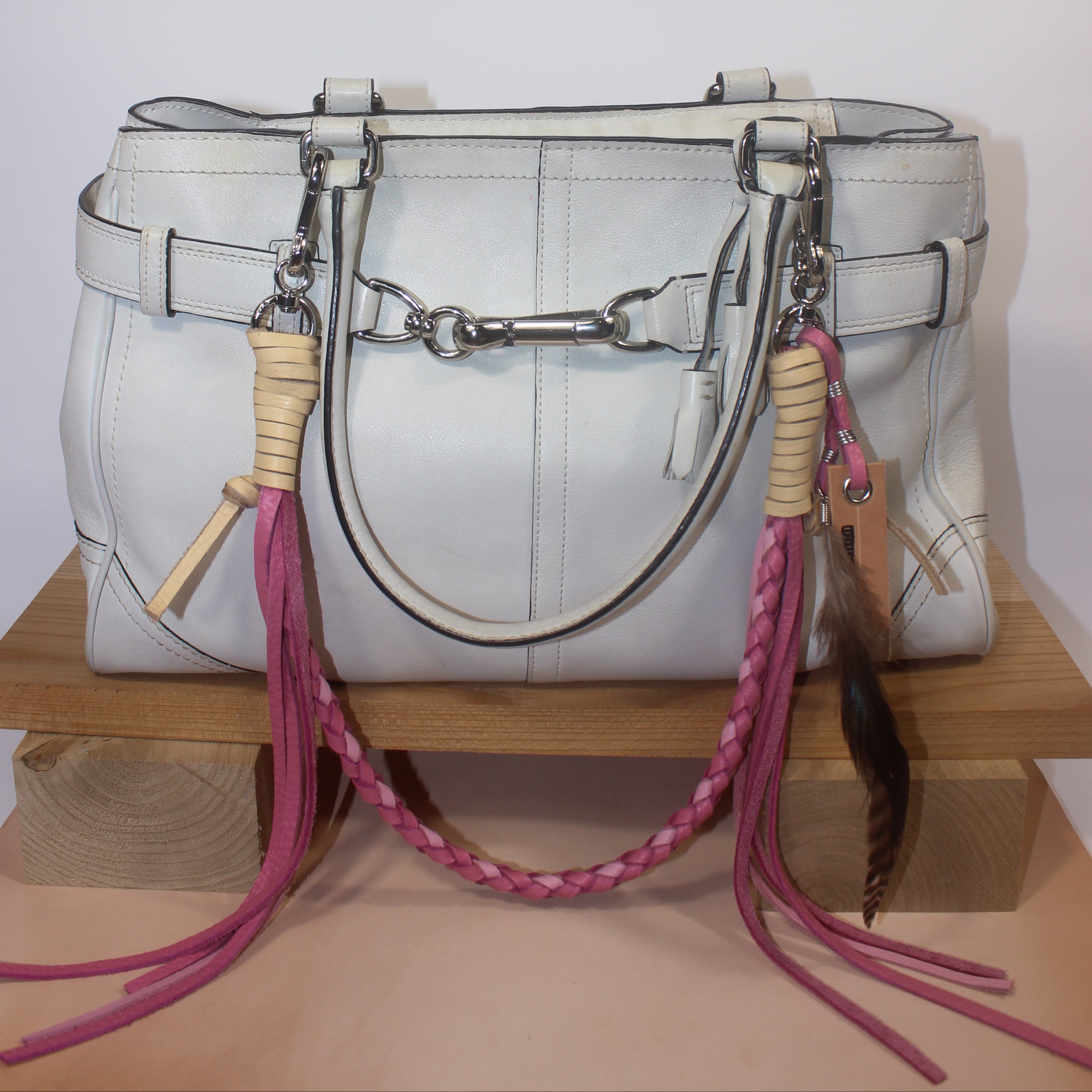Leather Bag Chain<br>"Strawberry Shortcake"