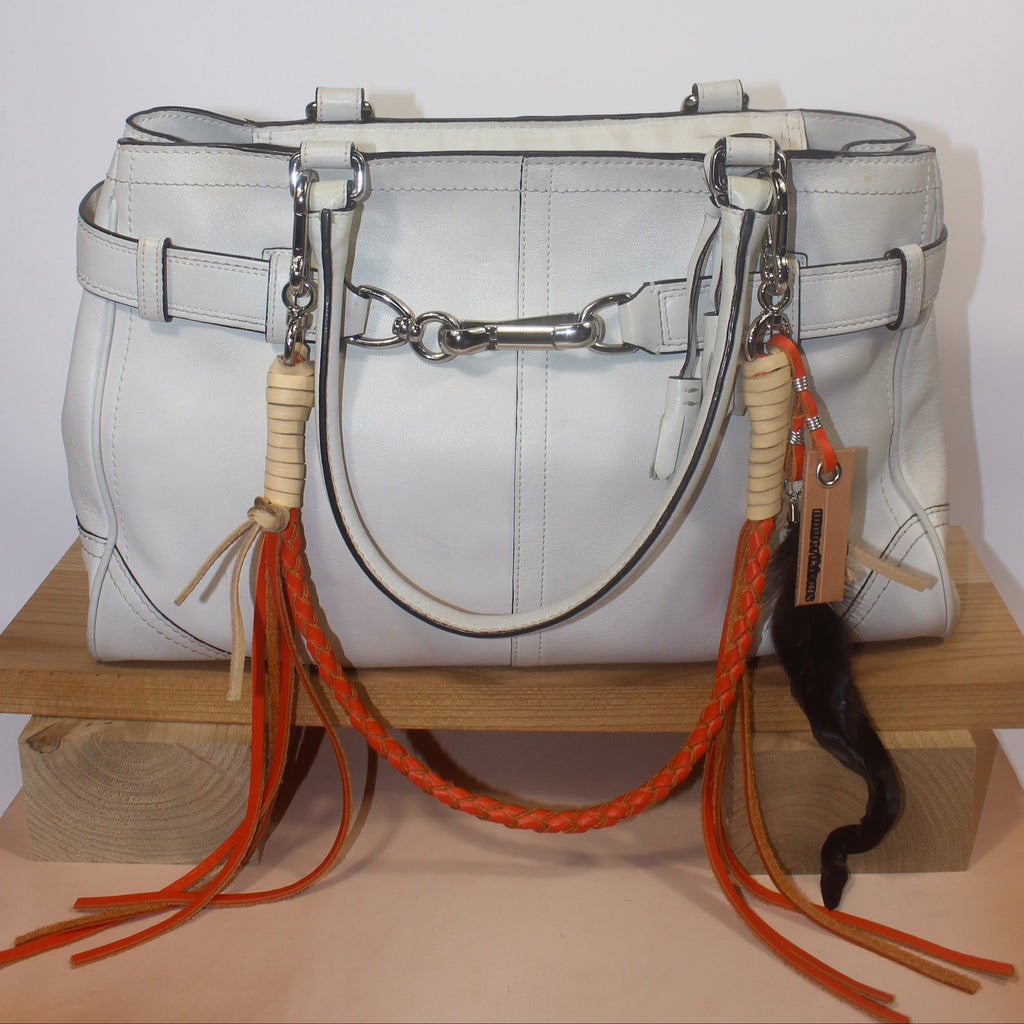 Leather Bag Chain<br>"Orange Creamsicle"