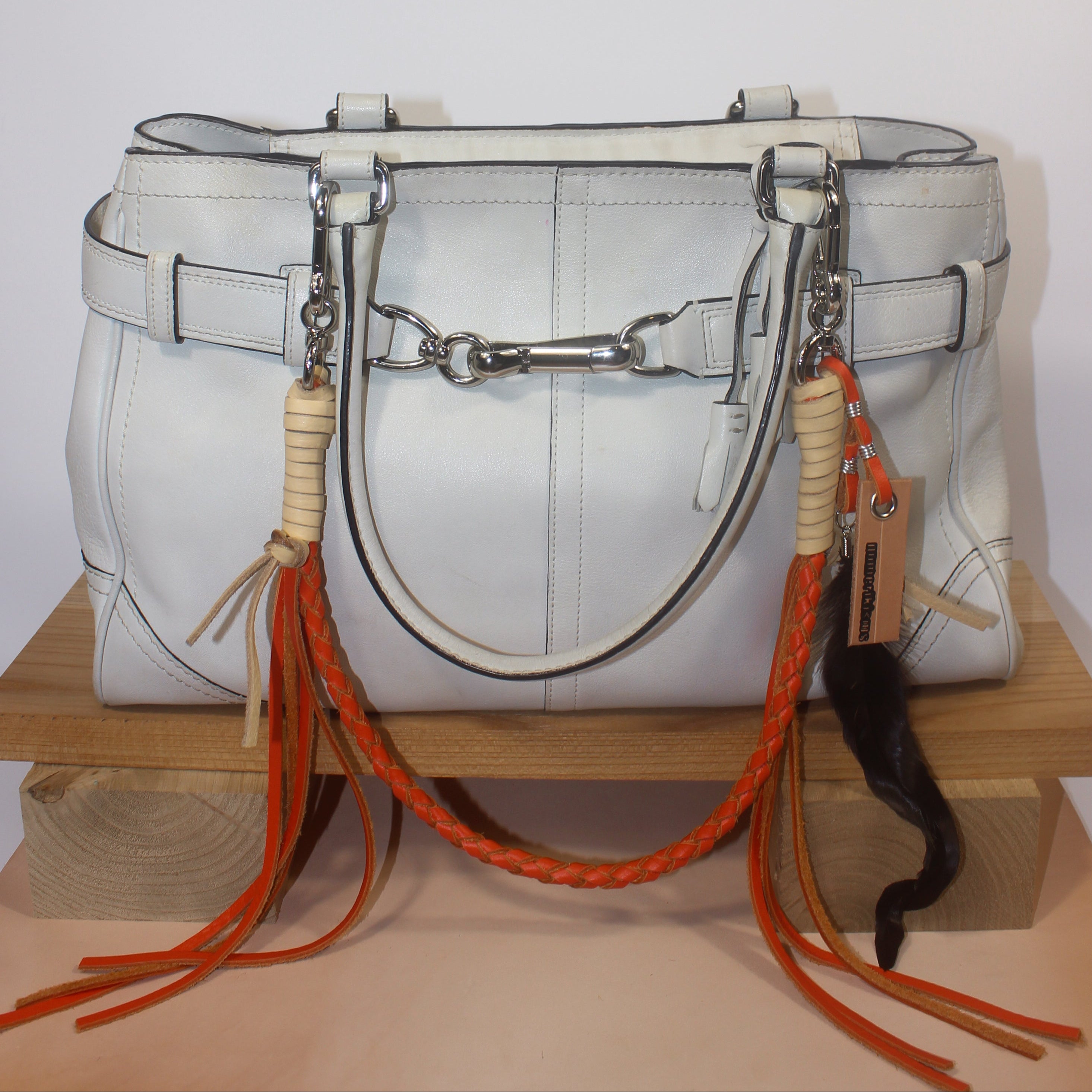 Leather Bag Chain<br>"Orange Creamsicle"