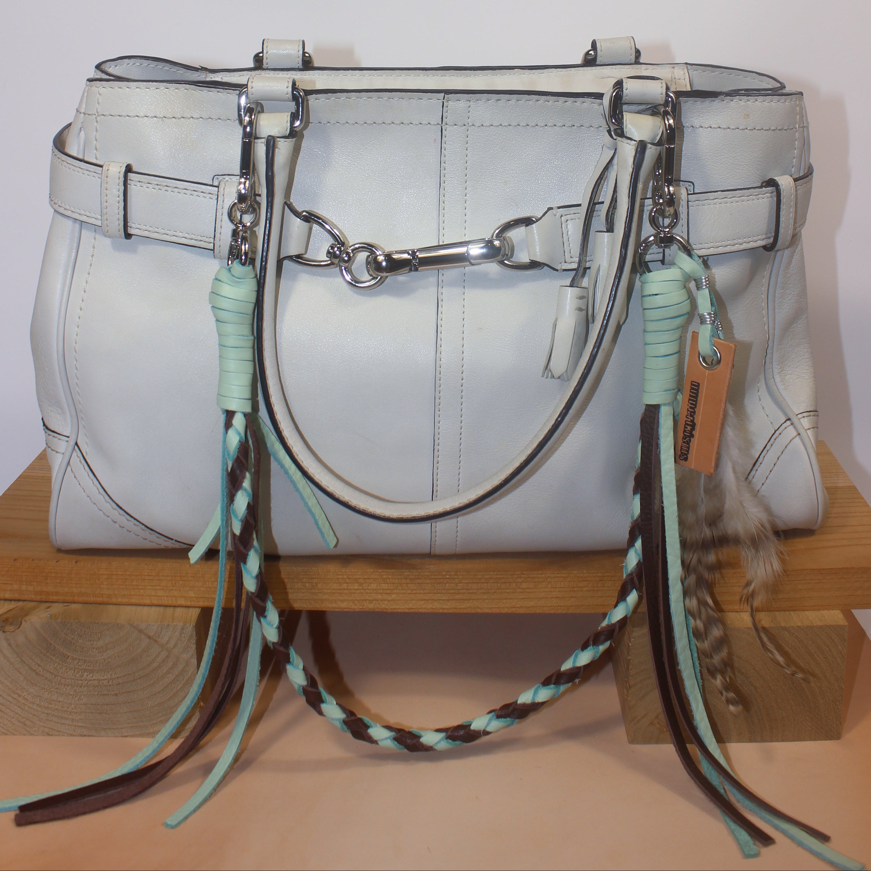 Leather Bag Chain<br>"Chocolate Mint"