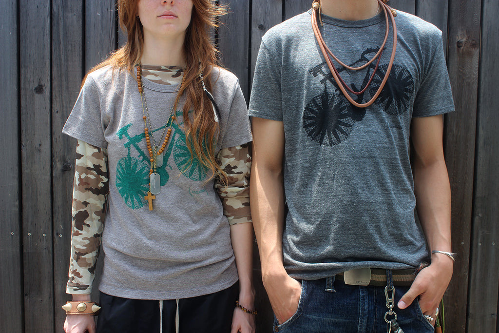 Bicycle T-Shirt<br>Heather Grey/Black