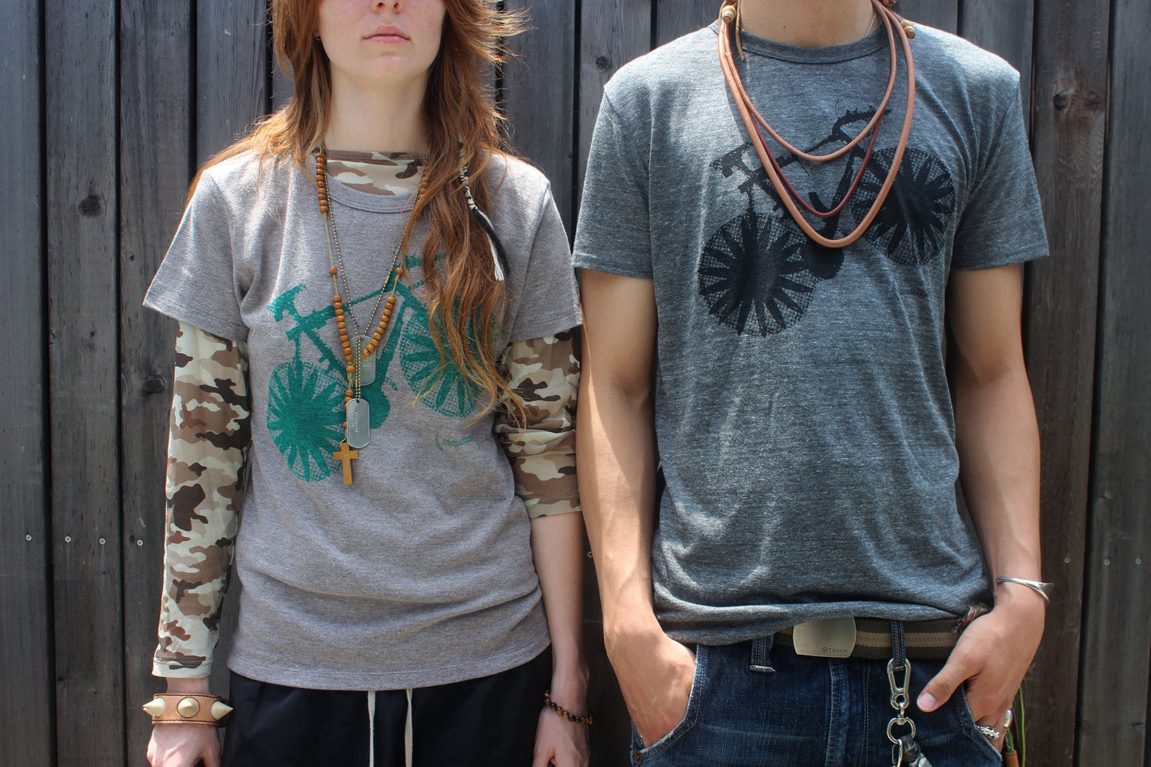 Bicycle T-Shirt<br>Heather Grey/Black