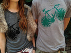 Bicycle T-Shirt<br>Heather Brown/Green